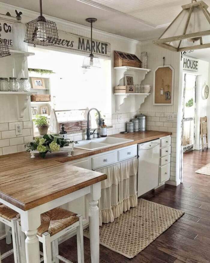 kitchen rustic interior style open shelving