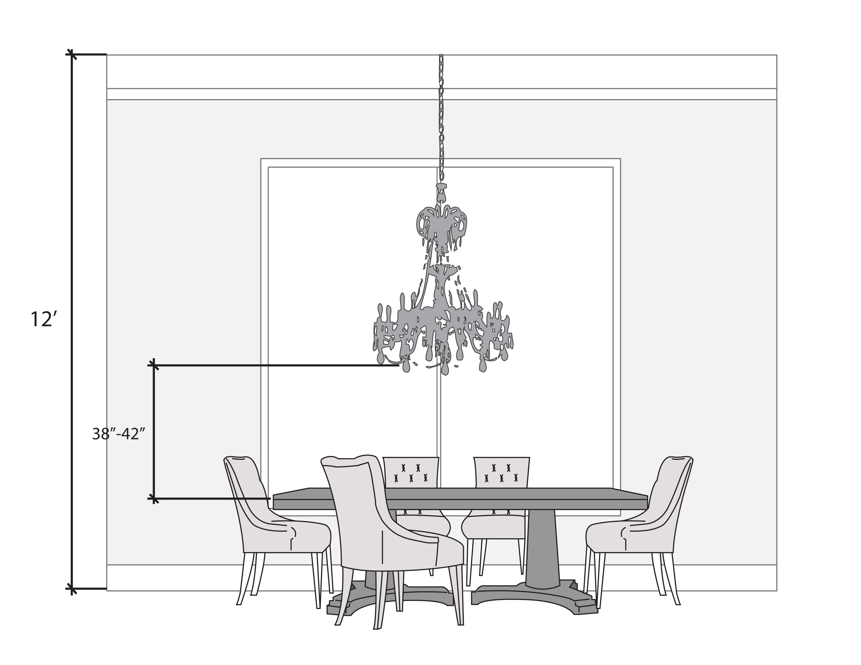 Proper Height Chandelier Above Dining Room Table