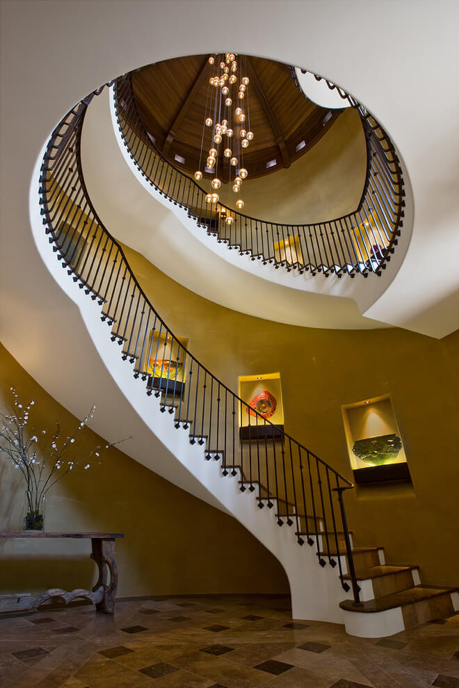 Chandeliers And Hanging Staircase Lighting