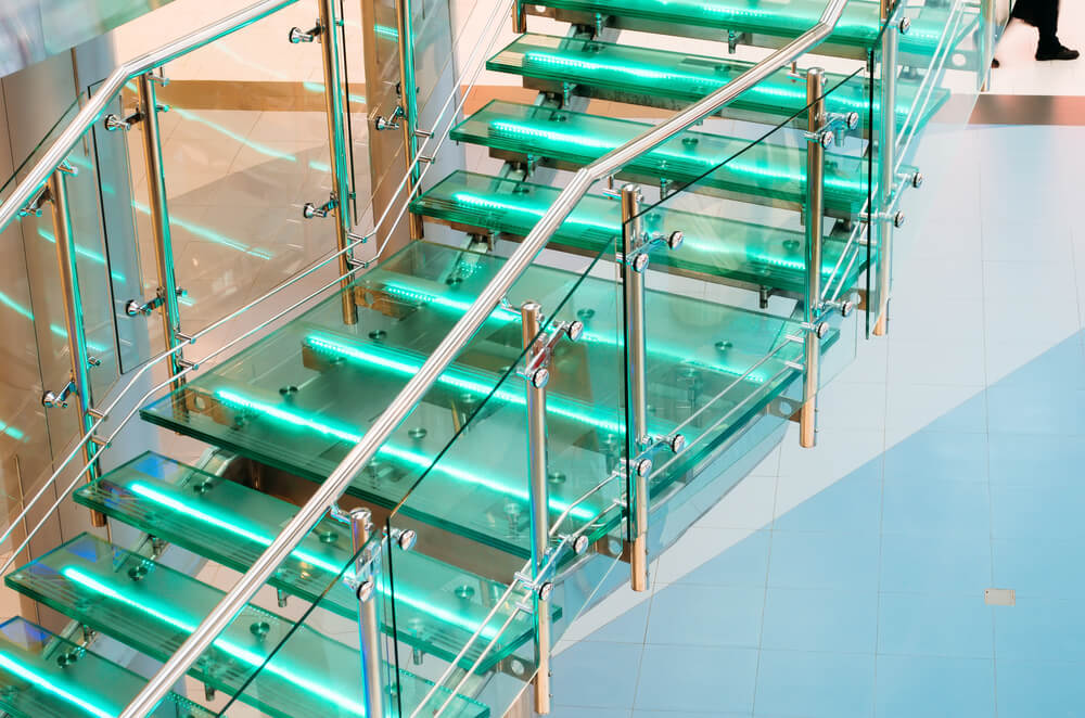 LED Strip Backlights For Glass Stairway