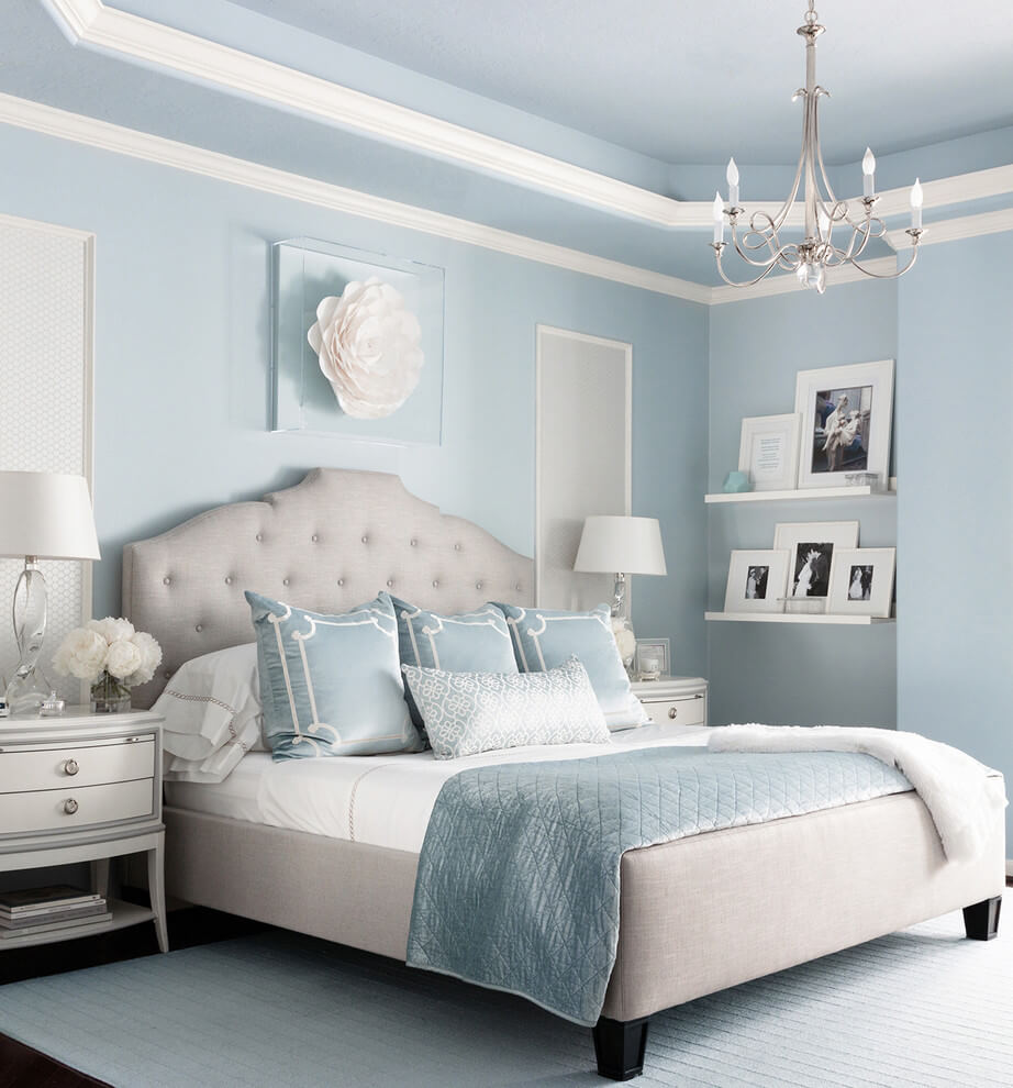Relaxing Light Blue Bedroom Paint