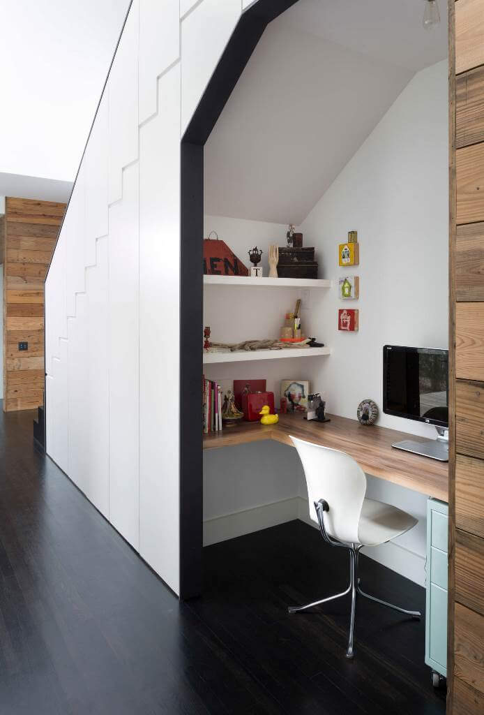 Compact Office Under Stairs Design