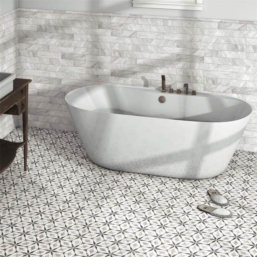 Stenciled Tiles For Retro Look